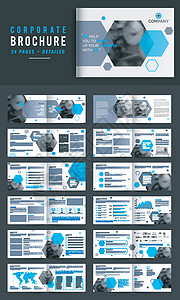 企业宣传手册24页企业手册集传单海报小册子目录打印文件夹年度通讯公司创造力插画