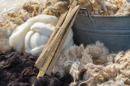 阿根廷的羊毛毛毛毛毛毛毛和手工编纱元素高清图片