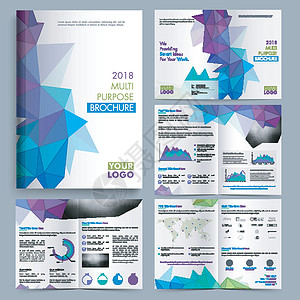 全套多功能手册年度信息打印商业公司营销小册子创造力杂志传单背景图片