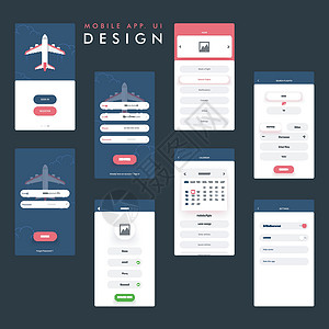 评定旅游手机APP UI设计网站设备设计运输商业数字营销用户航班预览插画
