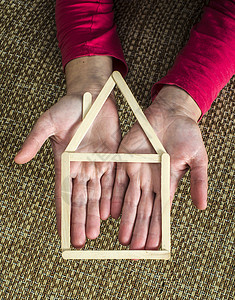 由木棍制成的模范房屋涂鸦建造危险地面计算机财产木头造型房子构造背景图片