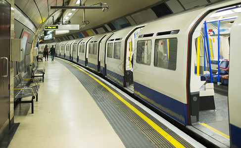 伦敦地下地下火车轨道平台海报过境铁路广告广告牌城市车站背景图片