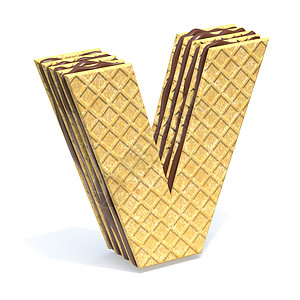 华夫饼字体巧克力奶油填充字母 V 3背景图片