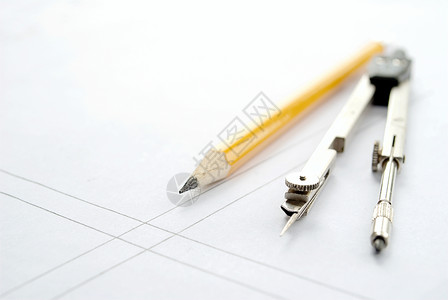 测量仪器工具铅笔几何学工程圆规工程师艺术图纸背景图片