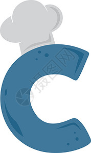 字母初始厨师帽餐厅主题标志 ico标识厨房餐具帽子食物烹饪用具背景图片
