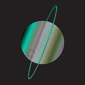 带环的天王星绘画行星艺术品气体插图天文学艺术背景图片