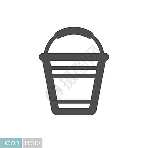 桶平面矢量 ico家庭垃圾插图家务背景图片