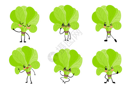 国际菠菜日 酢浆草 青菜 开朗可爱的卡通菠菜角色 有眼睛和手收藏海浪叶子蔬菜来源卡通片乐趣食物产品植物背景图片