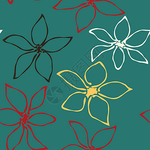 无缝花卉图案 果树鲜花背景 抽象的春天花园 它制作图案矢量植物群插图艺术水果墙纸叶子装饰品生态植物背景图片