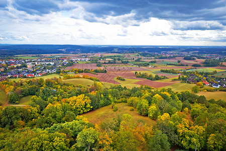 阿尔滕贝格Bamberg 德国从阿尔登堡城堡的风景 绿色纳特背景