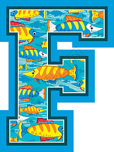代表鱼卡通片英语学习意义字母游泳教育海洋生物海洋背景图片