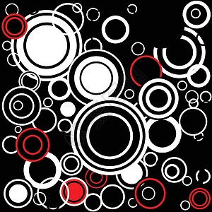 反红白圆圈插图艺术逆行艺术品红色白色黑色绘画背景图片