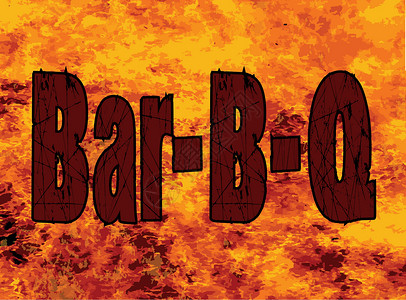Bar BQ 火焰品牌插图烹饪油炸艺术绘画派对烘烤艺术品烙铁烧烤背景图片