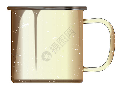 白珐琅穆搪瓷杯子斑点插图艺术品盆栽艺术金属高清图片