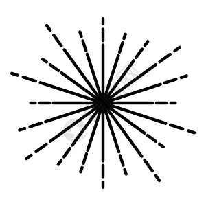 中点森伯斯特烟花射线径向射线束线闪光釉耀斑星爆同心辐射线图标黑色矢量插图平面样式 imag设计图片