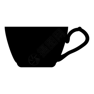茶杯图标黑色矢量插图平面样式图像背景图片
