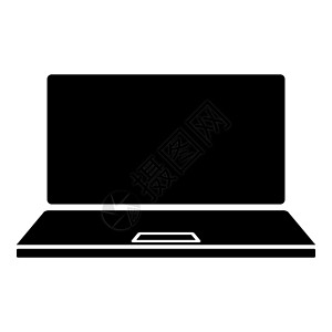 笔记本电脑图标黑色矢量插图平面样式 imag背景图片