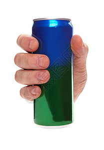 苏打水罐食物绿色果汁标签饮料金属男人可乐白色精灵背景图片