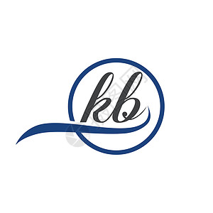 多个背景上的首字母小写字母 KB 圆形徽标徽标  KB 会标日志设计图片