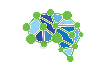 brain大脑连接标志设计数字大脑标志模板Brain log拼图商业智力思考科学中心数据插图头脑创造力插画