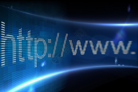 数字屏幕上的 Http 地址插图计算机辉光火花电脑计算蓝色网址网站科技背景图片