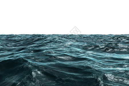 数字生成的蓝色粗海绘图海洋计算机插图波浪高清图片