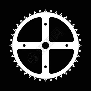 黑色背景的大型双轮车孔口机械机器艺术齿轮金属传动自行车力量艺术品司机背景图片