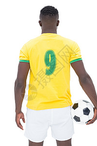 巴西足球运动员的后视线背景图片