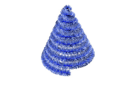 圣诞树的形状计算机蓝色装饰品螺旋绘图插图背景图片