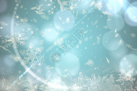 蓝雪片模式设计插图计算机绘图水晶蓝色雪花背景图片