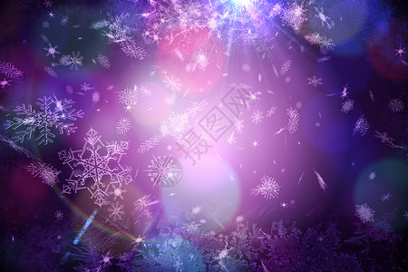 紫色雪花片图案设计雪花粉色插图计算机水晶绘图背景图片