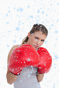 女性拳击女拳手肖像综合图像背景图片
