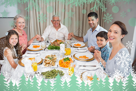 餐桌上大家族肖像综合图像的合成图象背景图片