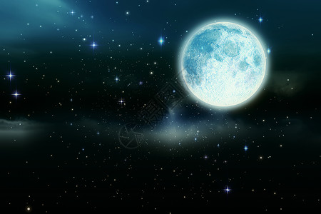 夜空中满月概念背景类型主题背景图片