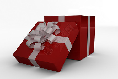 红色和白色礼品盒图形主题背景图片