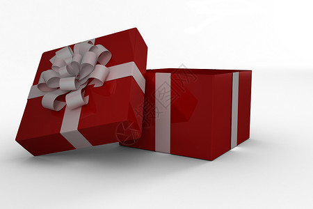 红色和白色礼品盒主题图形背景图片