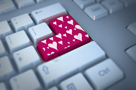 valentines日光图的复合图像计算机粉色电子技术键盘绘图数字情人钥匙背景图片