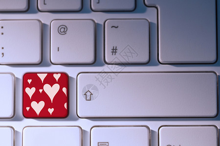 valentines日光图的复合图像绘图电子钥匙计算机技术情人红色数字键盘背景图片