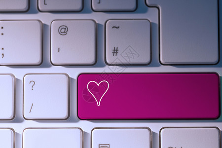 valentines日光图的复合图像粉色数字技术钥匙绘图键盘情人电子计算机背景图片