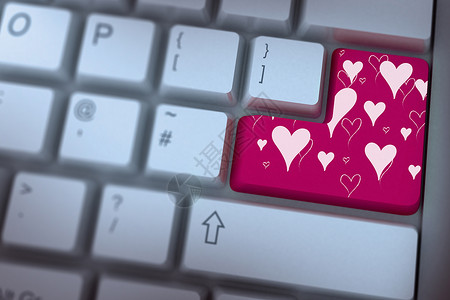 valentines日光图的复合图像计算机技术钥匙粉色电子情人键盘绘图数字背景图片