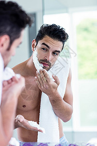 3D剃须刀帅哥刮胡子剃胡子奶油毛巾美容头发剃须膏浴室膀子家庭生活反射剃刀背景