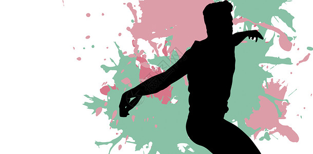 人类抛掷盘片的侧面图像组合飞溅艺术讨论肌肉图层男性男人练习绿色体力背景图片