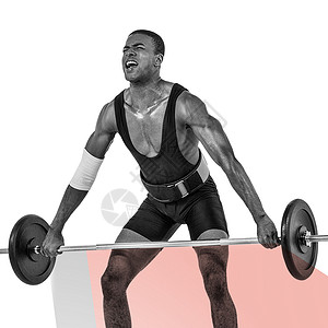 肌肉发达健体建筑工的复合图像 抬举重巴铃轮重量举重橙子肌肉力量绘图训练男人活力起重耐力背景