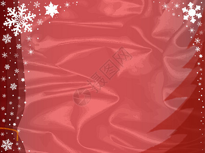 丝绸圣诞卡绘画插图卡片季节性红色白色标签场景流苏窗帘背景图片