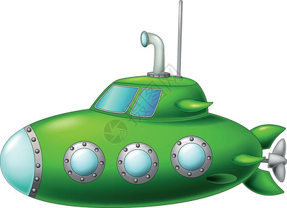 绿色潜水艇动画片背景图片