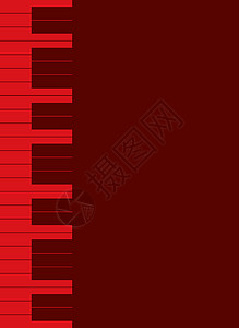 红钢琴键音乐乐器海报红色键盘标签背景图片