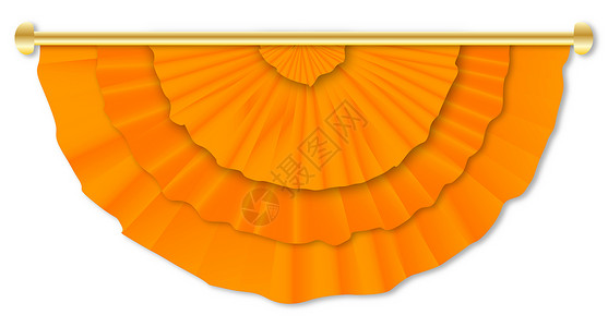 橙旗挂旗材料横幅半圆文化徽章艺术品绿色旗帜丝带丝绸背景图片