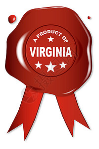 弗吉尼亚州的产品红色印章图章印模海豹邮票丝带橡皮背景图片