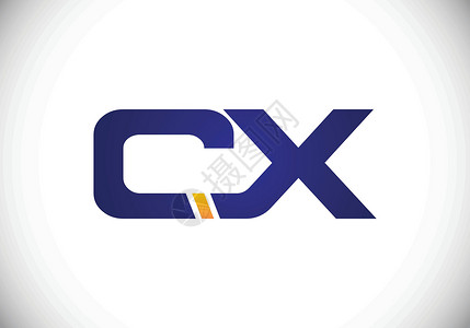 CX 初始字母标志设计创意现代字母矢量图标标志插图身份营销咨询网络银行业品牌公司标识圆圈商业背景图片