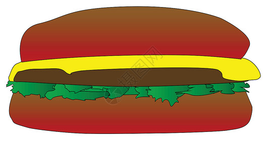卡通样式汉堡芝士包子卡通片艺术食物插图绘画艺术品漫画背景图片